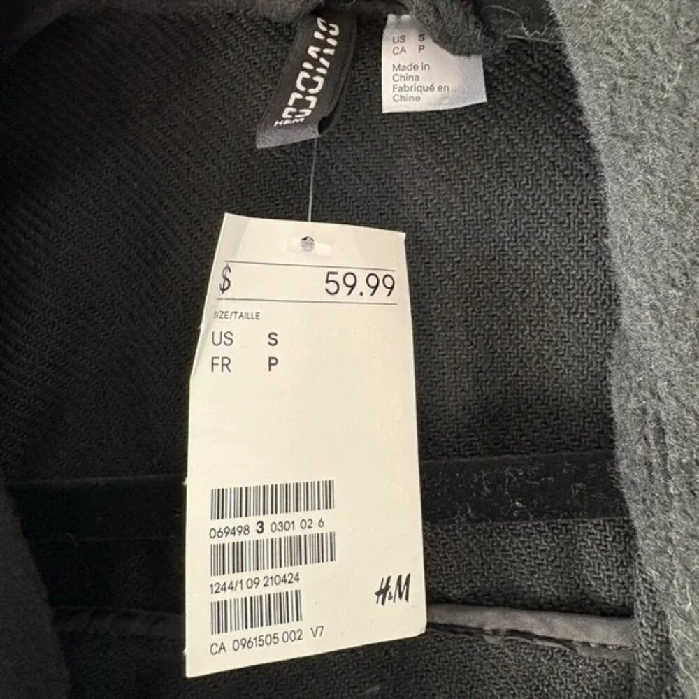 NWT H&M size small Women's Black Longline Shirt/Jacket, button up - Picture 7 of 8